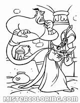 Aladdin Coloring Pages Jafar Genie Captured Princess Disney sketch template