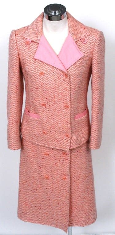 courreges pink tweed skirt suit for sale at 1stdibs