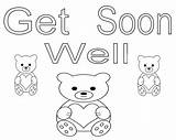 Well Soon Coloring Pages Printable Freecoloring Cards Print Sheets Printables Card Bears Wishing Teddy sketch template
