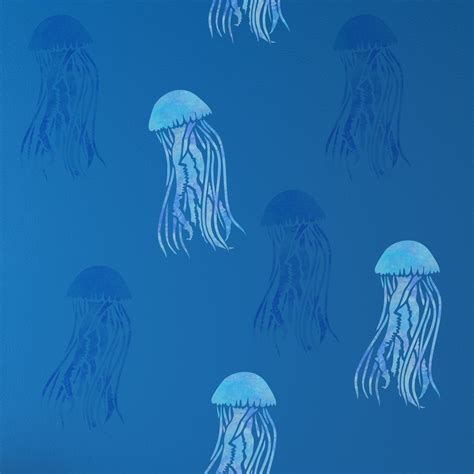 mauve stinger jellyfish wall stencil craftstar