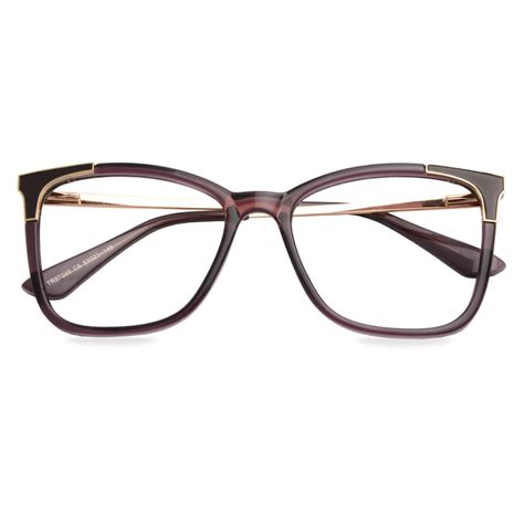 87046 Rectangle Purple Eyeglasses Frames Leoptique