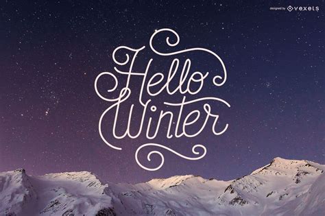 winter lettering design vector