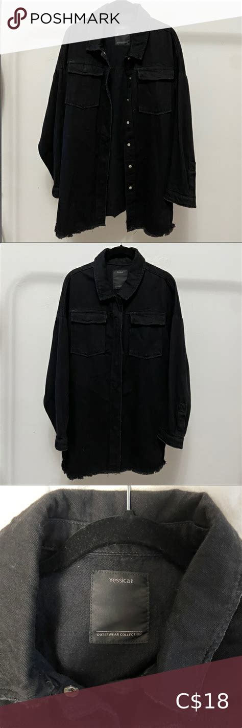 yessica black denim overshirtjacket condition  size eu  fits   oversized small