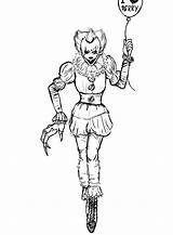 Pennywise Malvorlagen Ausdrucken Clown Hororové Zdroj Sparad Pinu Från sketch template