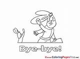 Bye Good Coloring Kids Pages Rabbit Sheet Title Cards sketch template