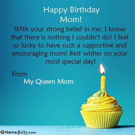 happy birthday my queen mom image of cake card wishes