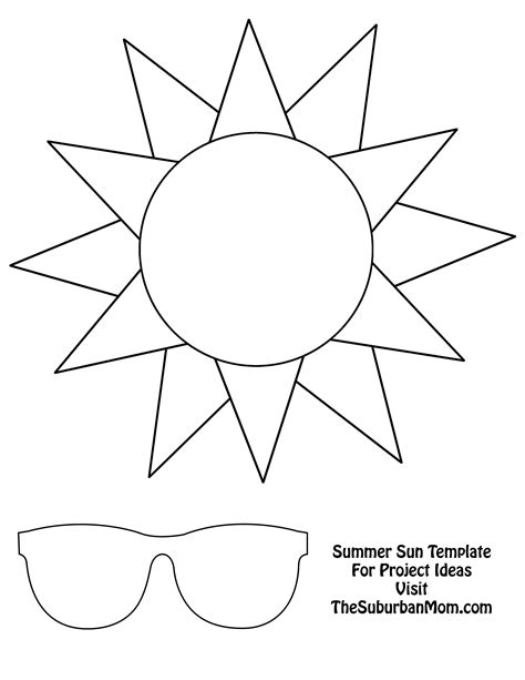 summer sun template summer crafts  toddlers summer preschool crafts