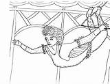 Showman Greatest Trapeze Coloring Pages Artist Circus Robin Great sketch template
