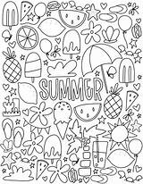 Coloring Summer Pages June Kids Printable Cute Sheets Adult Colour Elements Print Bestcoloringpagesforkids Choose Board Doodle sketch template