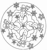 Mandalas Invierno Mandales Nadal Nieve sketch template