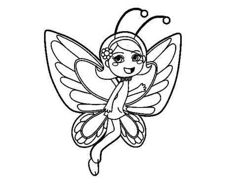 happy butterfly fairy coloring page coloringcrewcom