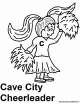 Cave City Coloring Cheerleader Pages Caveman School Other sketch template