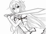 Coloring Anime Pages Warrior sketch template