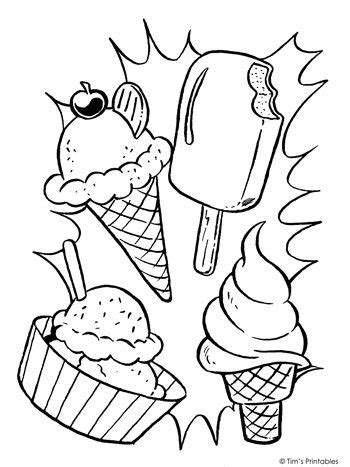 ice cream coloring page  tims printables