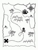 Treasure Map Kids Template Library Clipart Coloring sketch template