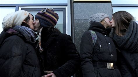 gay rights kiss in style protest sparks clashes in