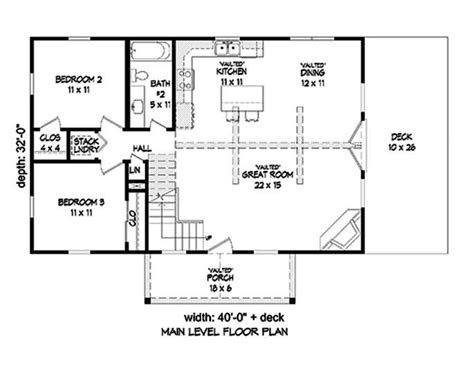 cottage home  bedrms  baths  sq ft plan   floor plans small house plans