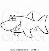 Shark Outline Coloring Clipart Grin Fin Flashing Royalty Illustration Toon Hit Drawing Rf Designlooter Panda Posters Prints Getdrawings sketch template