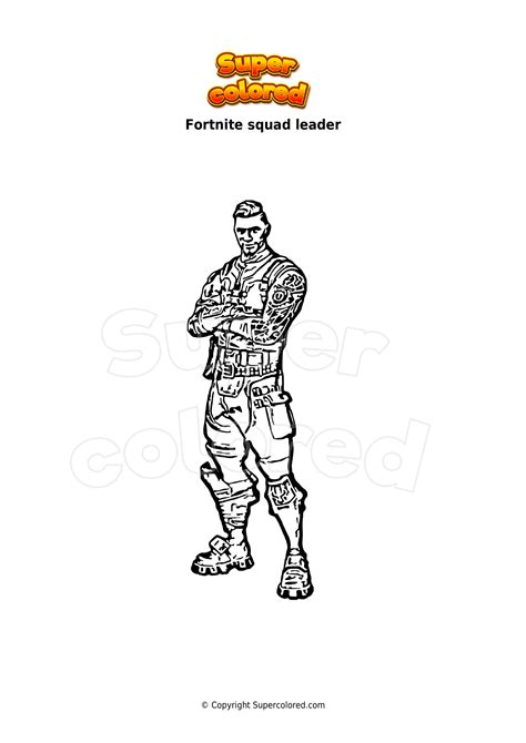 coloring page fortnite squad leader supercoloredcom