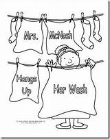 Clothes Preschool Coloring Clothing Laundry Activities Theme sketch template