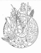 Lente Groep Volwassenen Bloemen Dieren Lentebloemen Downloaden Bloem Omnilabo Uitprinten sketch template