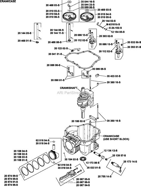 kohler sv  magic circle  hp  kw parts diagram  crankcase