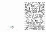 Christmas Cards Colouring Card Coloring Jolly Tis Season Pages Kittybabylove Joyful Takae Source Info sketch template