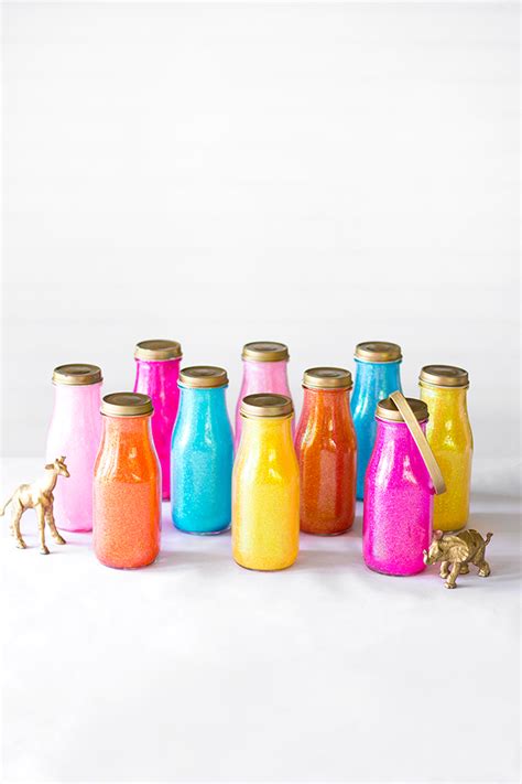 diy glittered milk bottle ring toss game here s a modern twist on a carnival classic