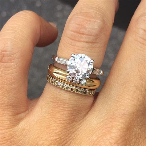 wedding  engagement rings  mix  stack vogue