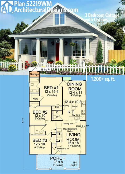 architectural designs  bed cottage house plan wm     sq ft   great