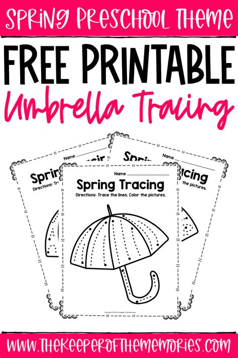 printable spring tracing worksheets  keeper   memories