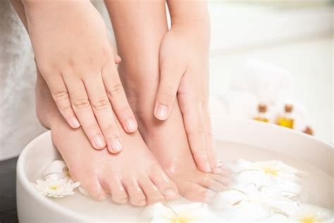 photo spa treatment  product  female feet  hand spa