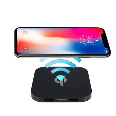 qi wireless charger portable mini qi safe wireless charger charging pad dual usb  iphone