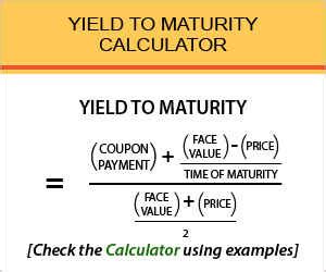 yield  maturity calculator find formula check