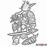 Warcraft Draw Drawing Wrynn Varian Characters Wow Games Step Lessons sketch template