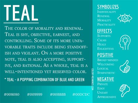teal color meaning  color teal symbolizes morality  renewal