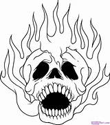 Colorir Skull Caveiras Caveira Skulls Flames Legais Graffiti 1307 1149 Coloringhome sketch template