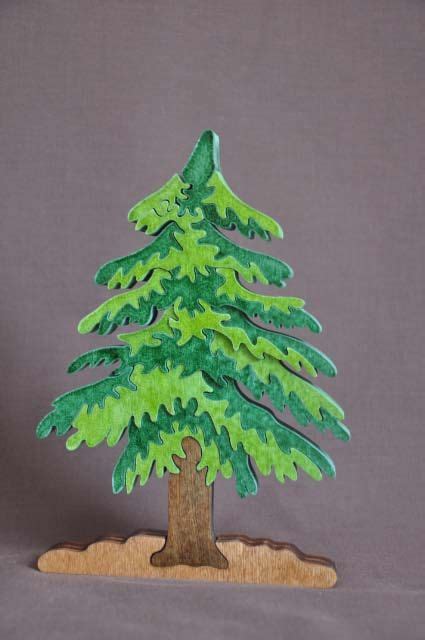 beautiful hemlock pine christmas tree puzzle wooden toy