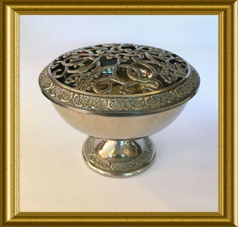 groot formaat verzilverde rozenbowl grenadier england rose bowl vintage silver silver plate
