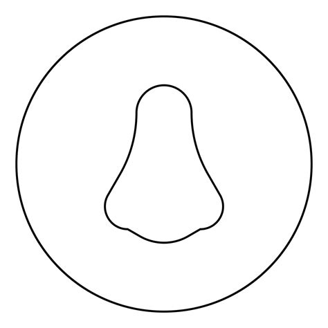 nose black icon outline  circle image  vector art  vecteezy
