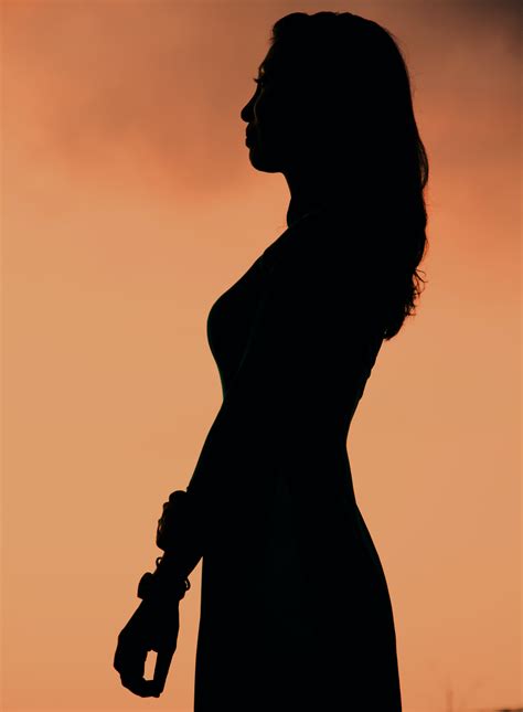 silhouette  woman  stock photo