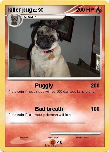 pokemon killer pug   puggly  pokemon card