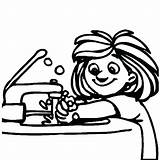 Washing Hands Coloring Pages Wash Hand Kids Clipart Girl Drawing Color Clip Clipartmag Easy Make Popular Visit sketch template