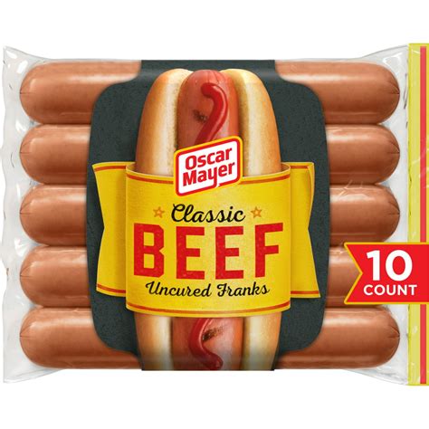 oscar mayer classic beef uncured franks hot dogs  ct pack walmart