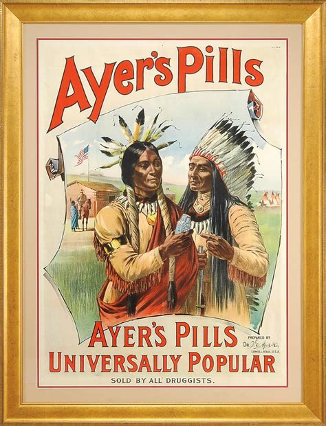 A Poster For Ayer’s Pills Depicting Two Native Americans