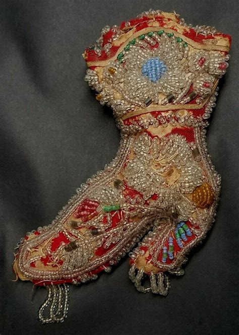 antique iroquois whimsey beaded boot pin cushion native