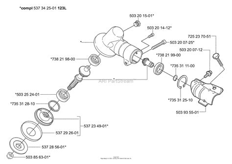 husqvarna     parts diagram  gear head