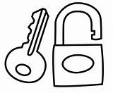 Lock Key Coloring Drawing Pages Template Kids Line Children Little Top Getdrawings sketch template