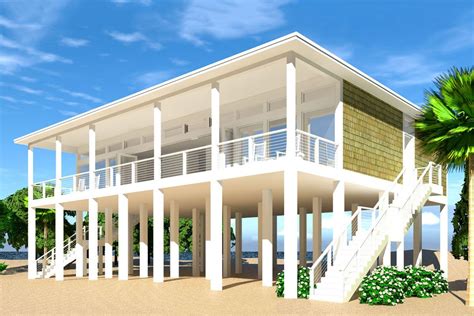 plan td modern piling loft style beach home plan beach house plans beach homes plans