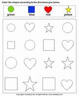 Preschool Worksheet Shape Shapes Colors Toddler Printables Worksheets Printable Different Printablee Via sketch template